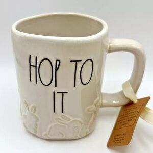 Rae Dunn Cream 'Hop To It' Mug